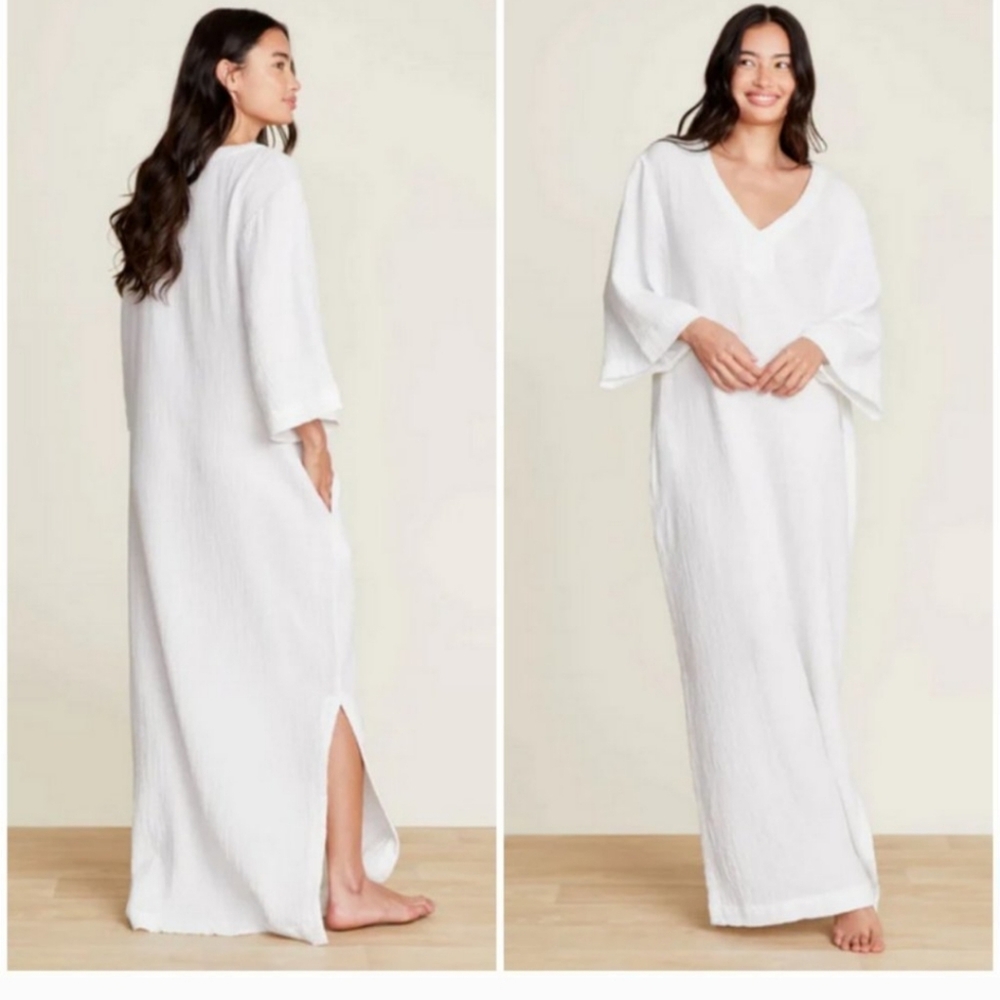 Barefoot Dreams "Sun Soaked" Crinkled Caftan from the Malibu Collection - Picture 2 of 7